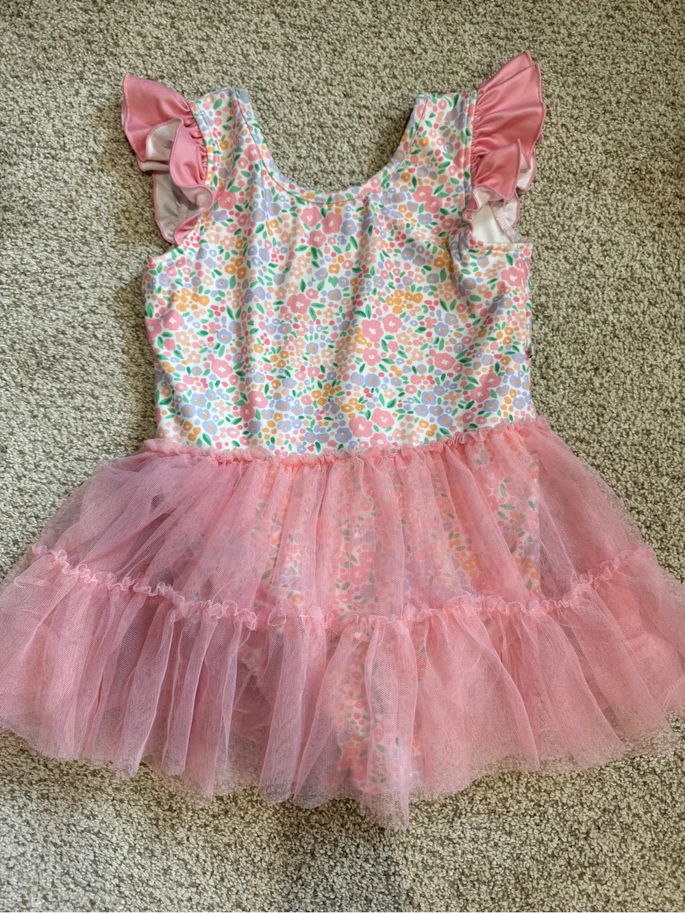 Caden Lane Pink Floral Tulle Dance Dress